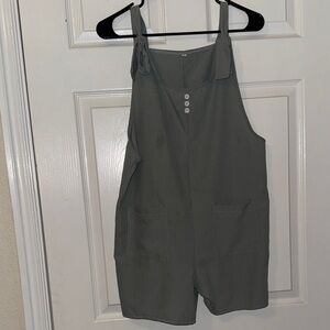 SHEIN Gray Button-Front Jumpsuit